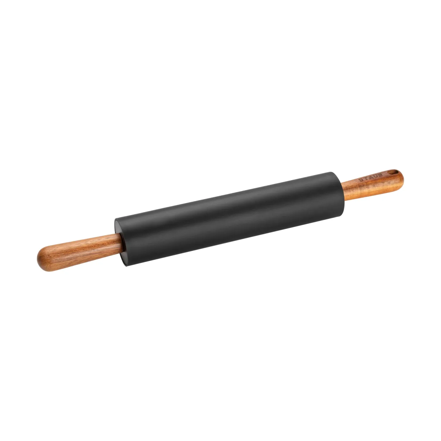 STAUB Staub Teigroller Silikon L Schwarz-Akazienholz