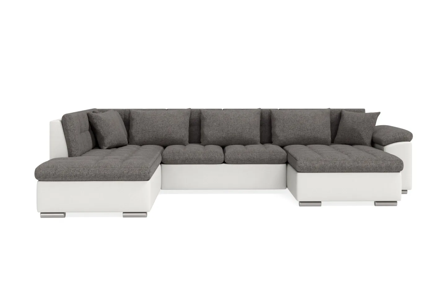 Dynir Hörnbäddsoffa Divan med Förvaring Höger - Vit/Ljusgrå