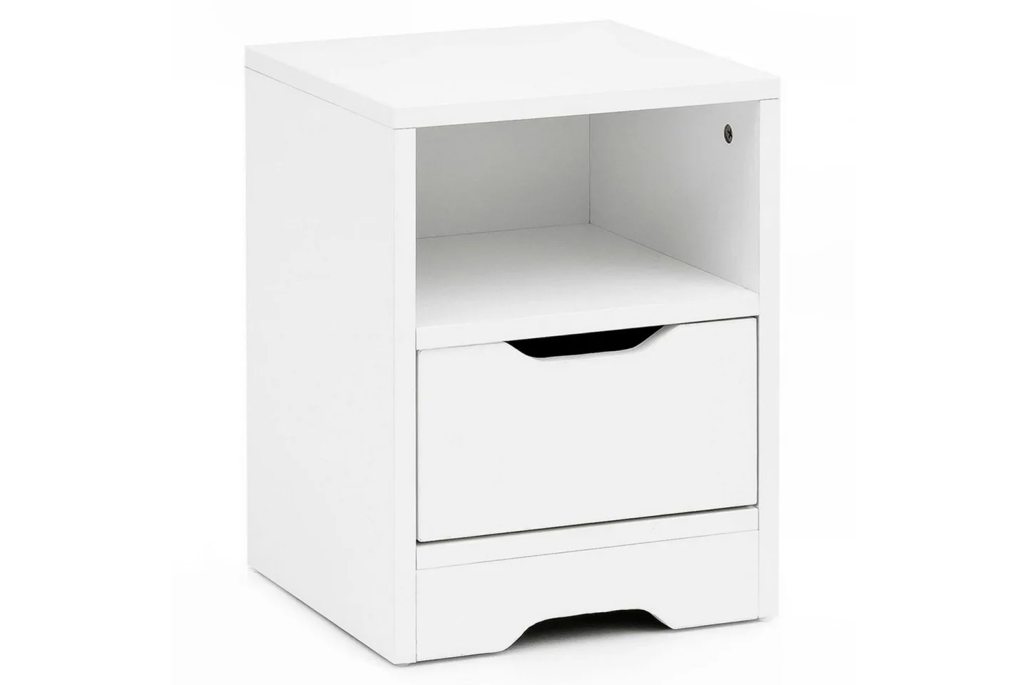 Sängbord Wohnling Vit med 1 låda Enkel modern design och hylla -