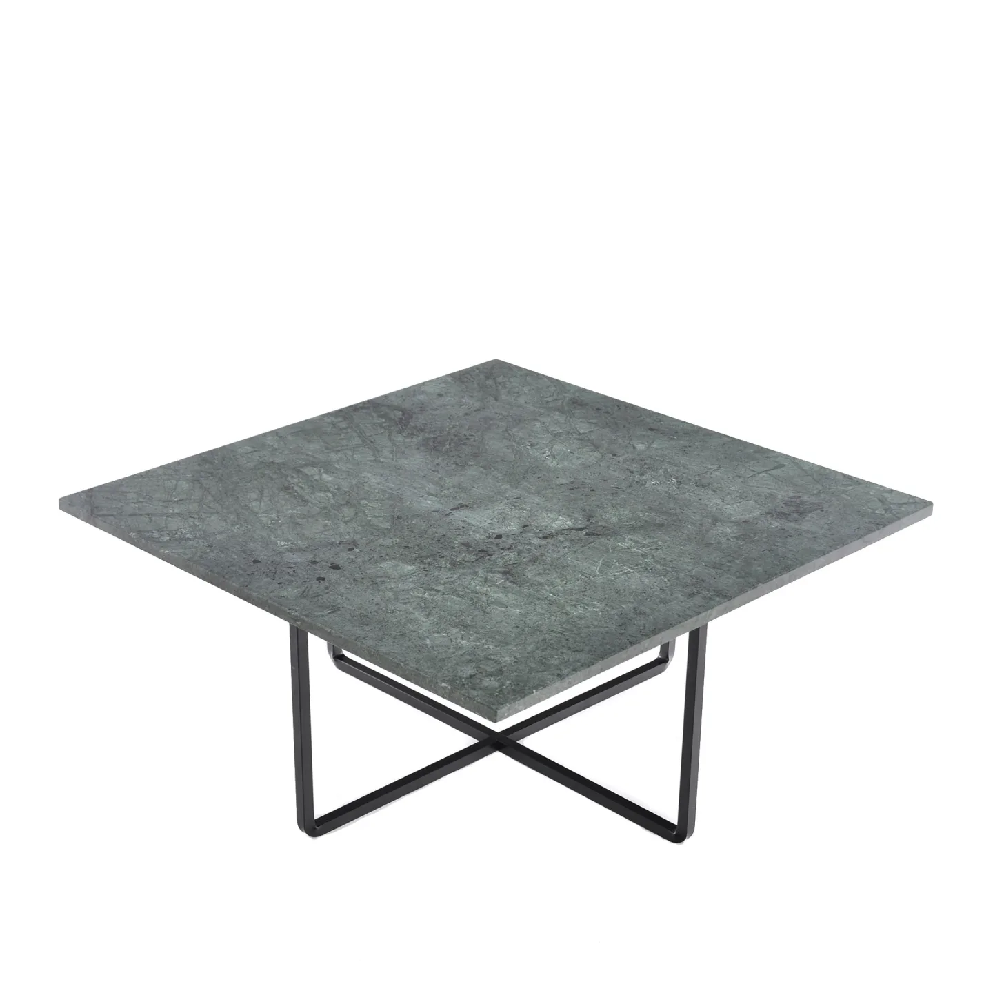 OX Denmarq - Ninety Table 80X80, Black Steel Frame, Top: Green Marble - Soffbord - Dennis Marquart - Grön - Metall/Sten