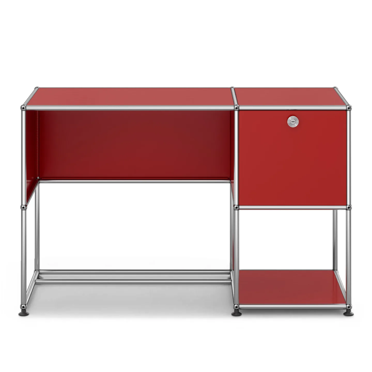 USM - USM Haller Storage Desk B21 Ruby Red - Skrivbord - Fritz Haller & Paul Schärer - Röd - Metall