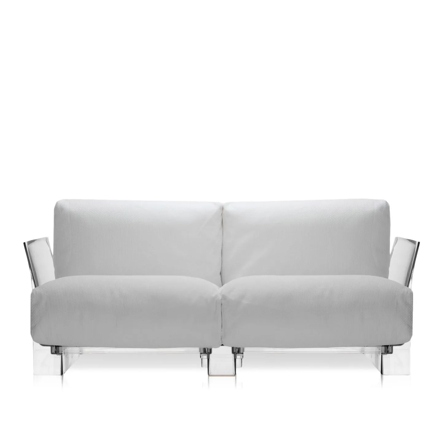 Kartell - Pop Outdoor 2-seater 7042, Ikon White - Soffor utomhus - Piero Lissoni - Textilmaterial/Skum/Plast