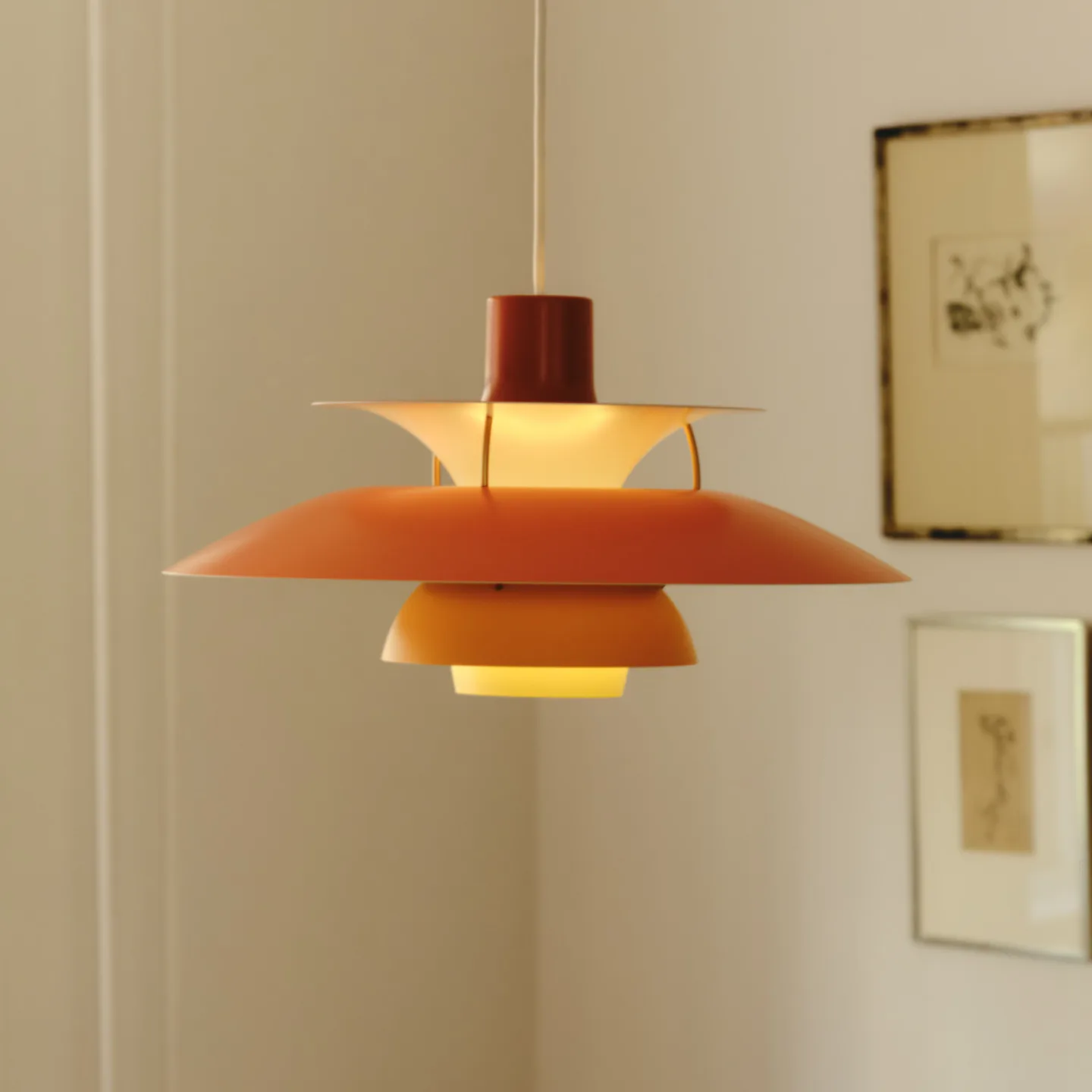 PH 5 500 Pendelleuchte Farben Von Orange - Louis Poulsen - Wohnzimmer - Design - Metall - Einflammig