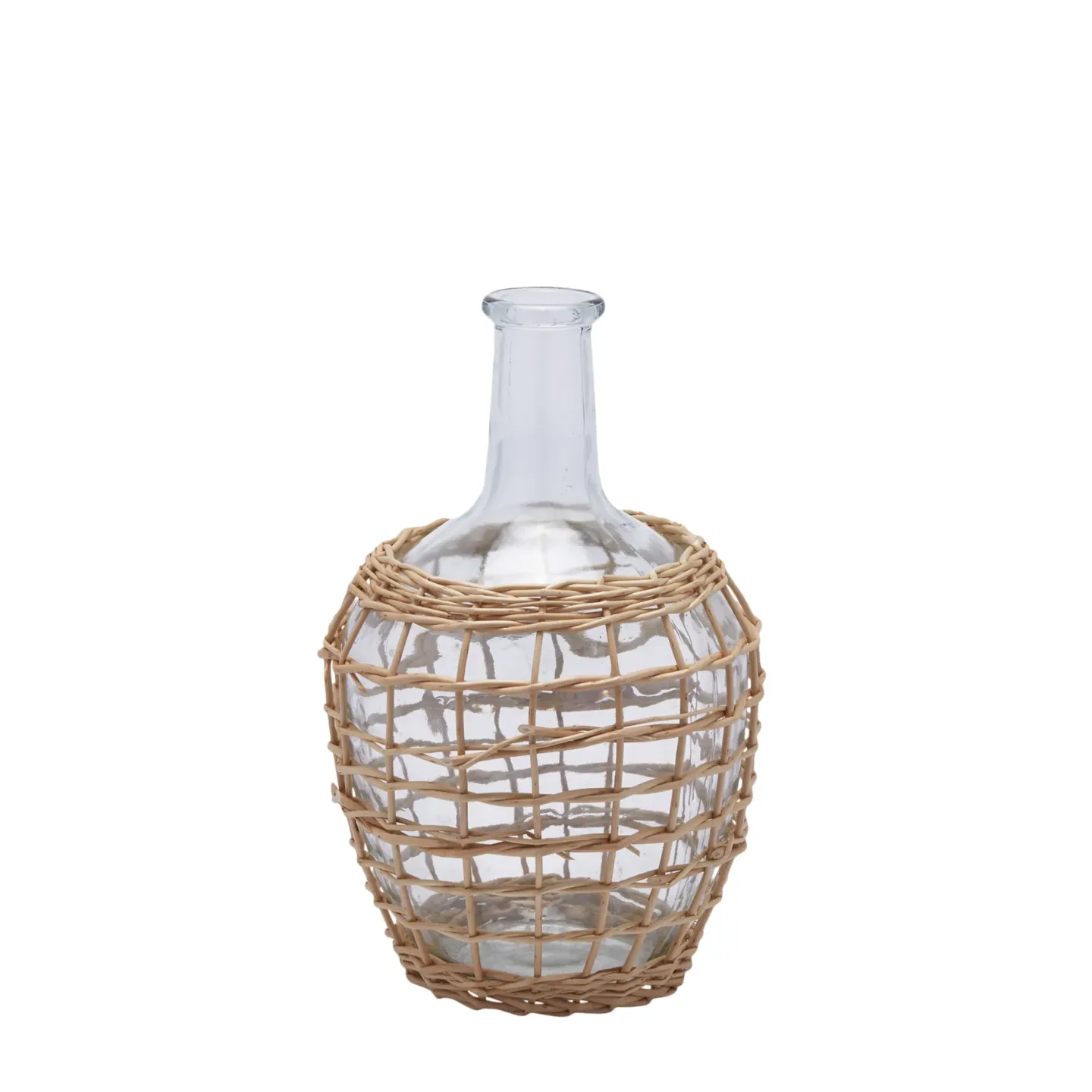 Edg Vase Flasch im Korb Glas H: 30 cm | Schubiger Möbel