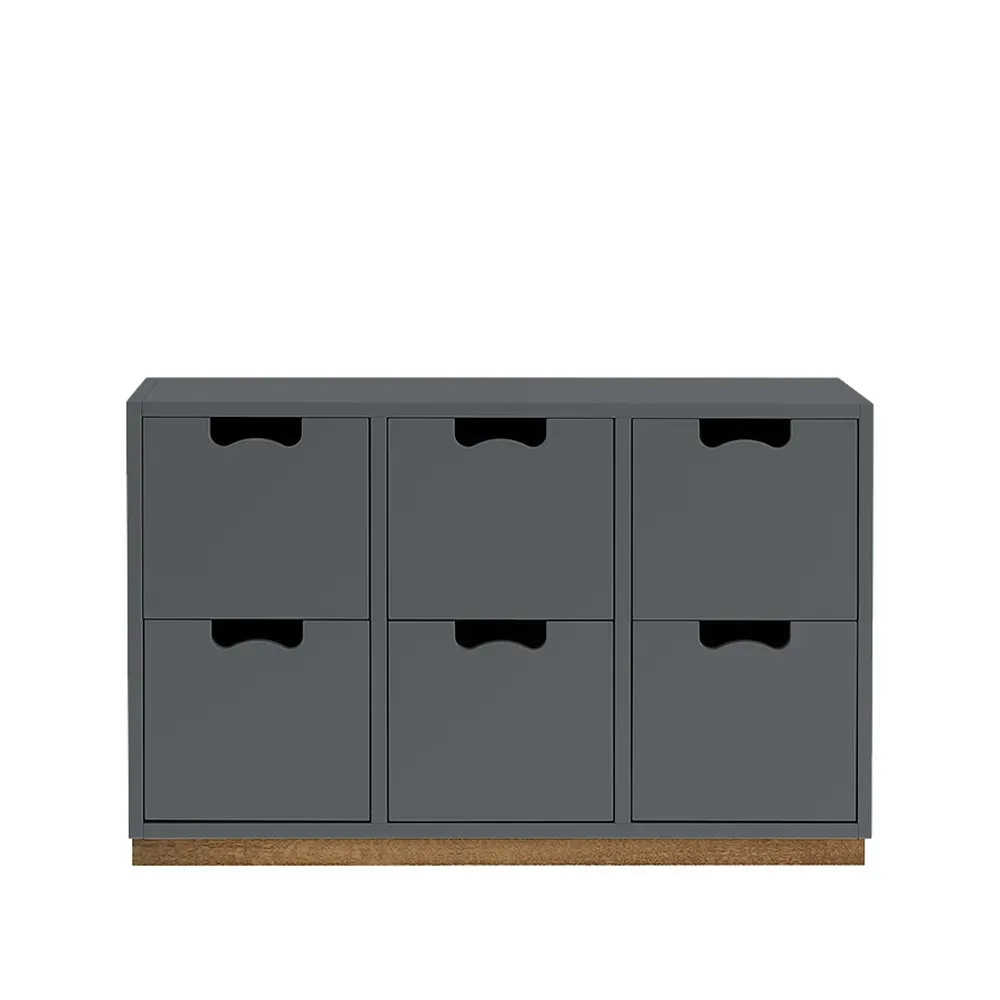 Asplund Snö B2 byrå storm grey, eksockel
