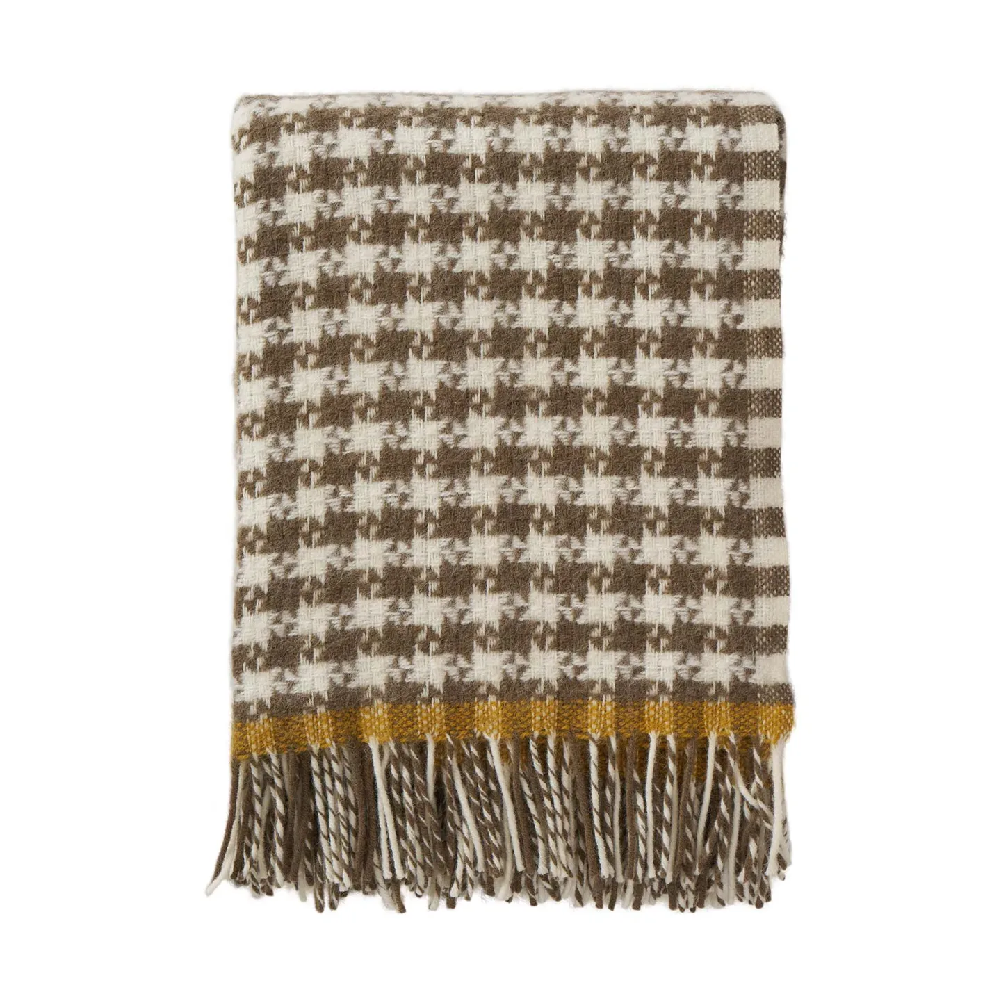 Klippan Yllefabrik Dogtooth Wolldecke 130x200 cm Mud