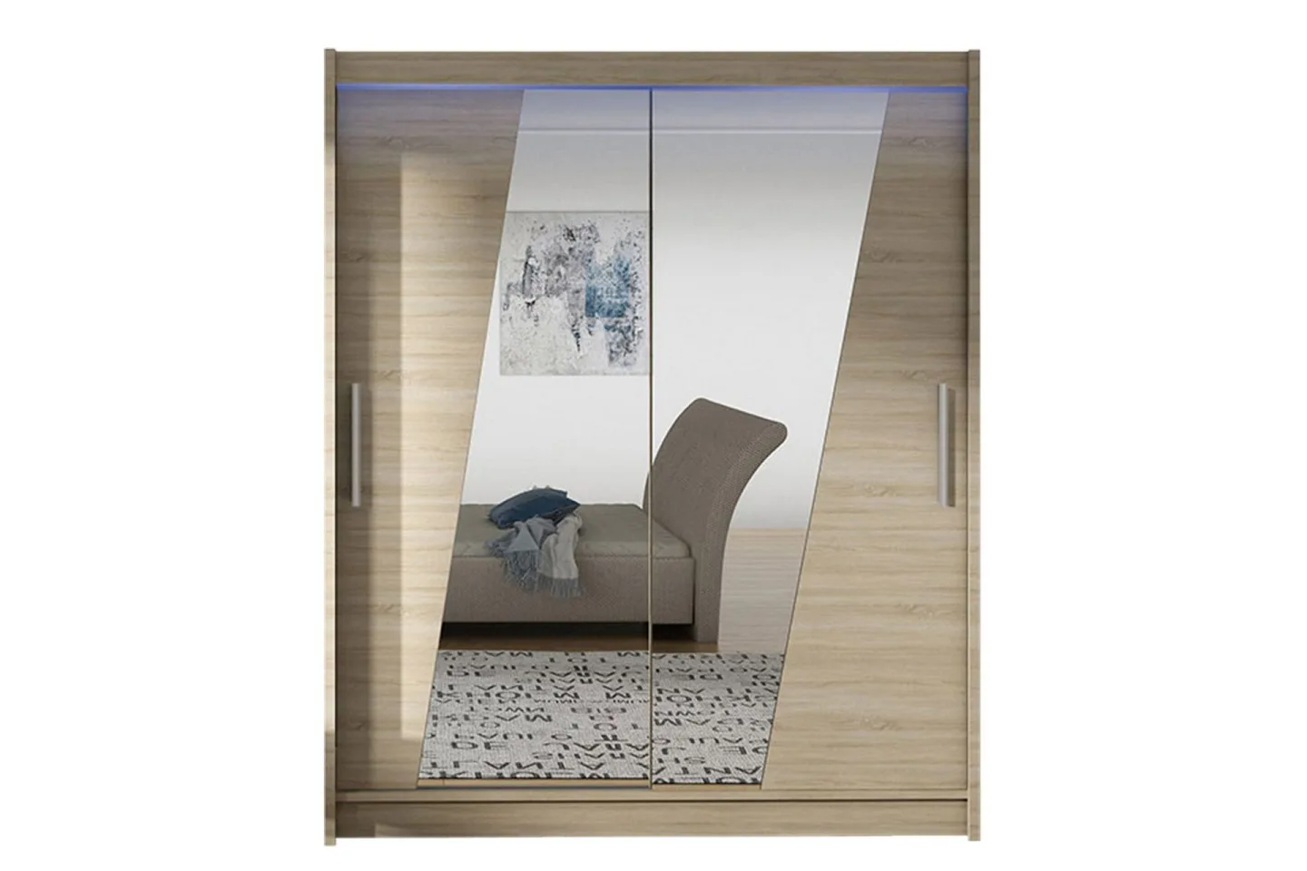 Leila Garderob med Spegel 150x200 cm - Beige