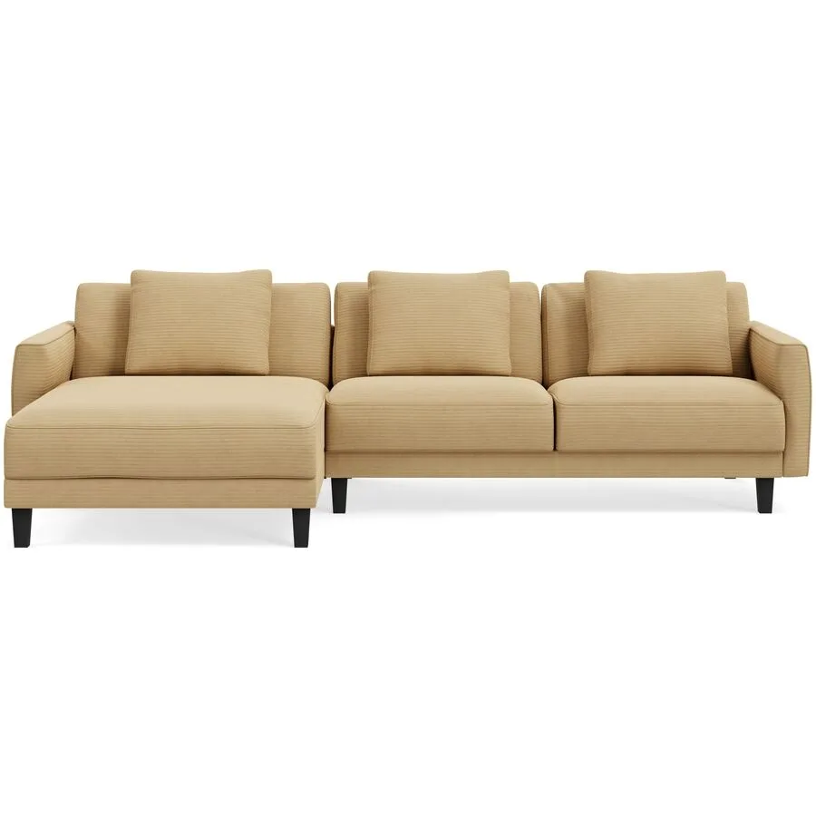 Ecksofa Avena Variabel Stoff/Holzfuss schwarz gelb B 278 T 163 cm - Möbel Konfigurator: Traummöbel individuell zusammenstellen