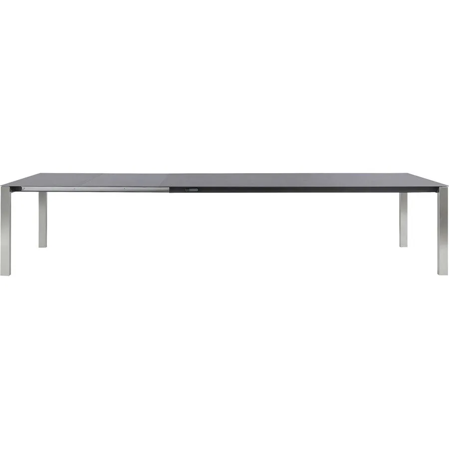 Gartentisch ausziehbar Panama Edelstahl gebürstet / Beton dunkel Keramik/Edelstahl B 220 T 90 cm - Möbel Konfigurator: Traummöbel individuell