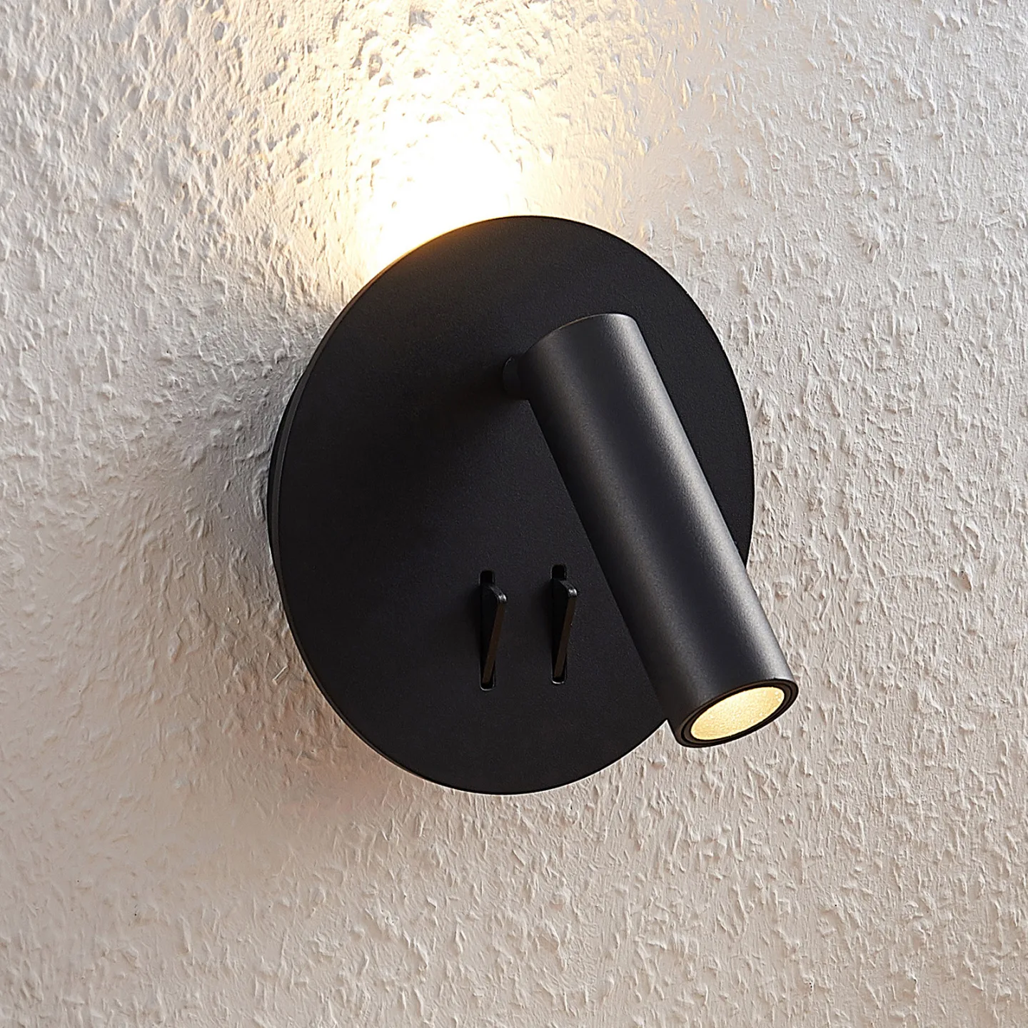 Magya LED 2 Round Væglampe Black - Lucande - Stue - Moderne - Aluminium - Med flere lyskilder