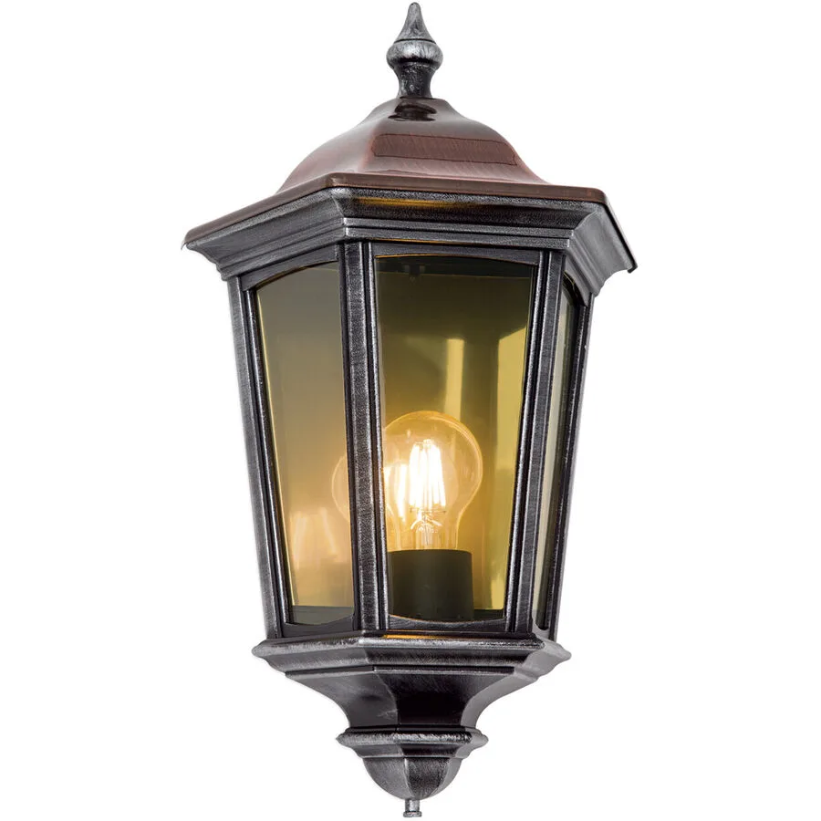Wandlampe aussen Hermine Schwarz/Silber 14 cm - Material: Siluminguss