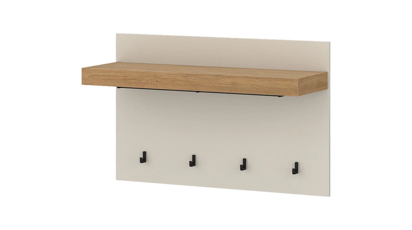 Wandgarderobe Paneele Beige-Kaschmir - Eiche - 94 cm - NAXXAR