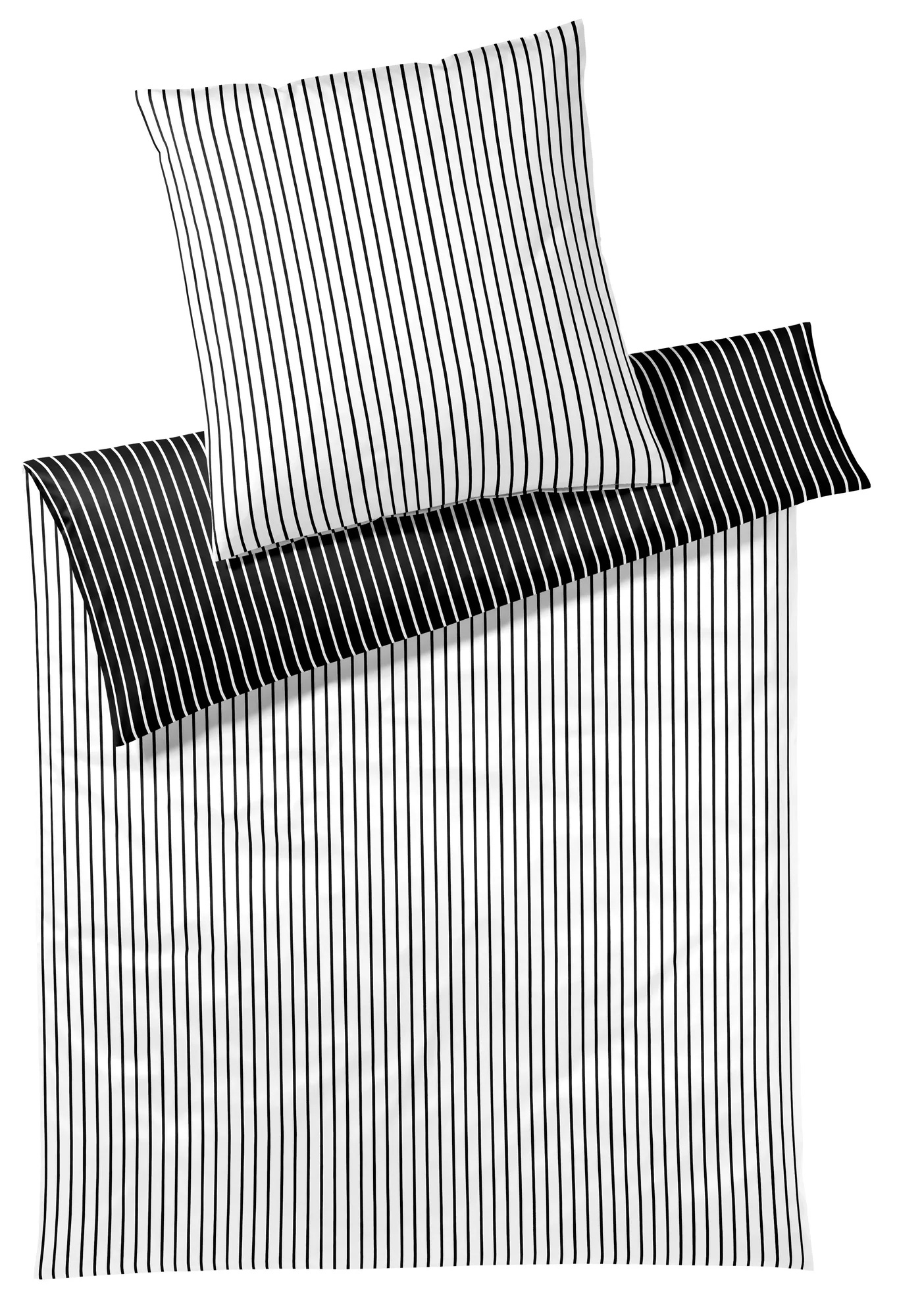 Elegante Bettwäsche Lined, Schwarz-Weiss | Schubiger Möbel