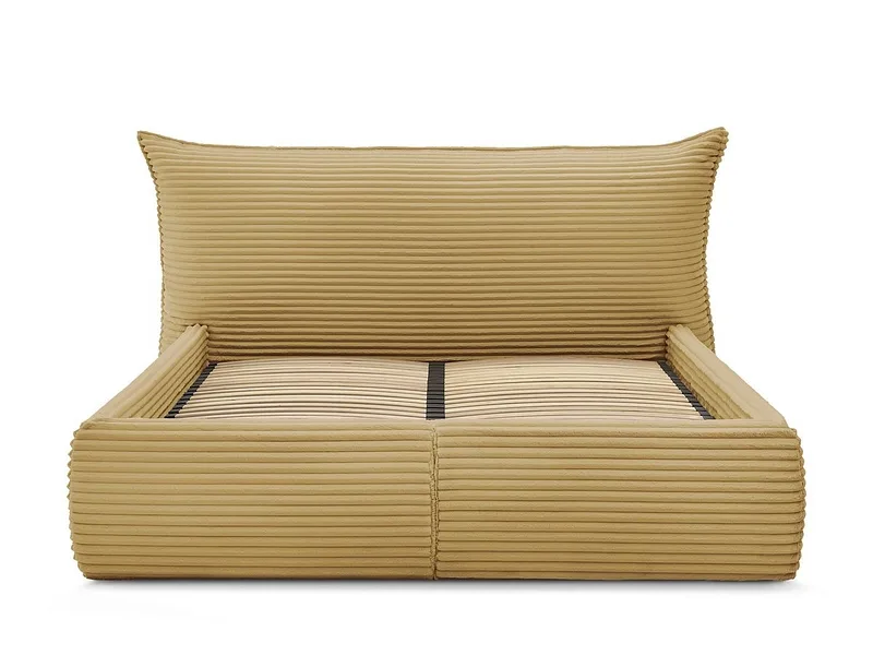 Kastenbett BOBOCHIC JADE 160x200cm cord-stoff gelb