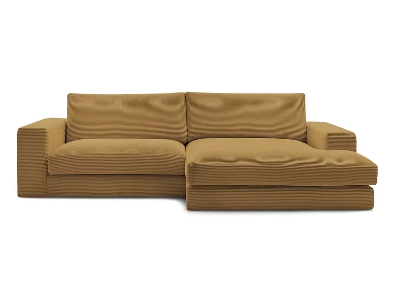 Ecksofa BOBOCHIC LEONARD Cord-Stoff gelb