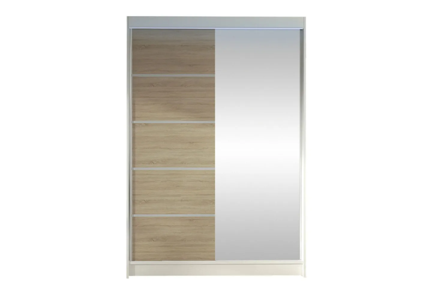 Liverpool Garderob m. Spegel 120x200 cm - Vit/Brun
