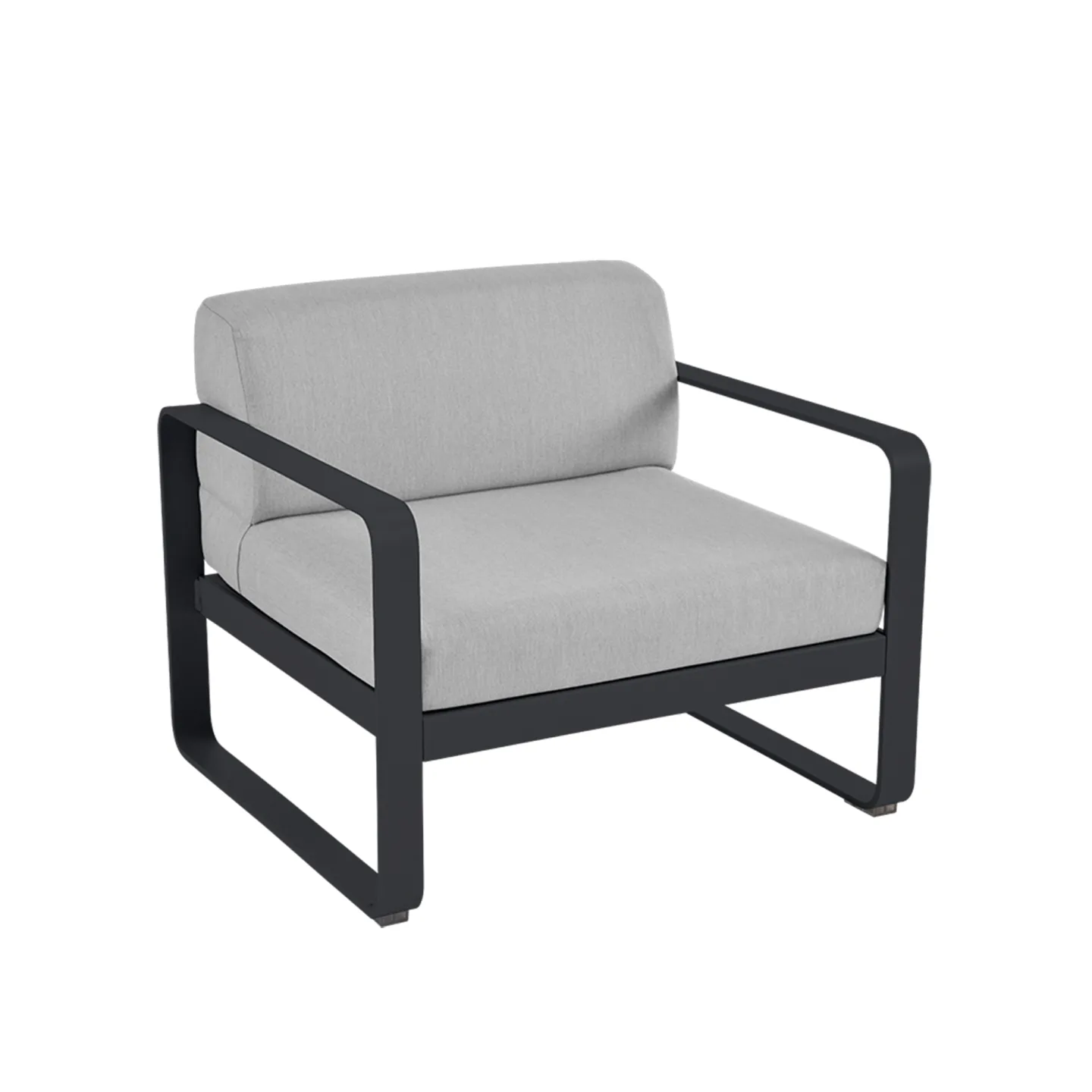 Fermob - Bellevie Armchair Flannel Grey Cushions, Anthracite - Fåtöljer utomhus - Pagnon & Pelhaître - Grå - Metall/Plast