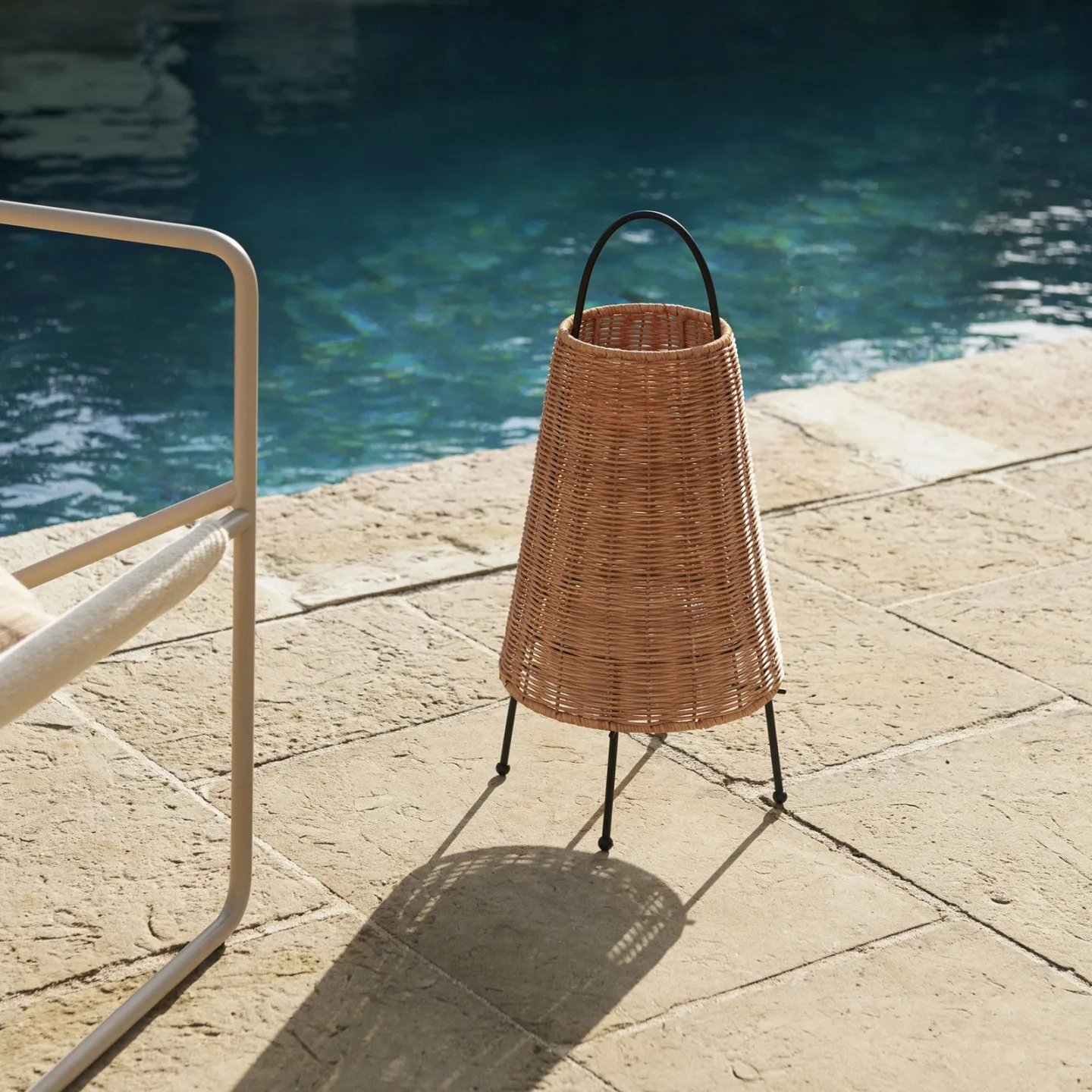 Porti Portable Bordlampe Nature - Ferm Living Porti Braided - Stue - Træ - Med én lyskilde