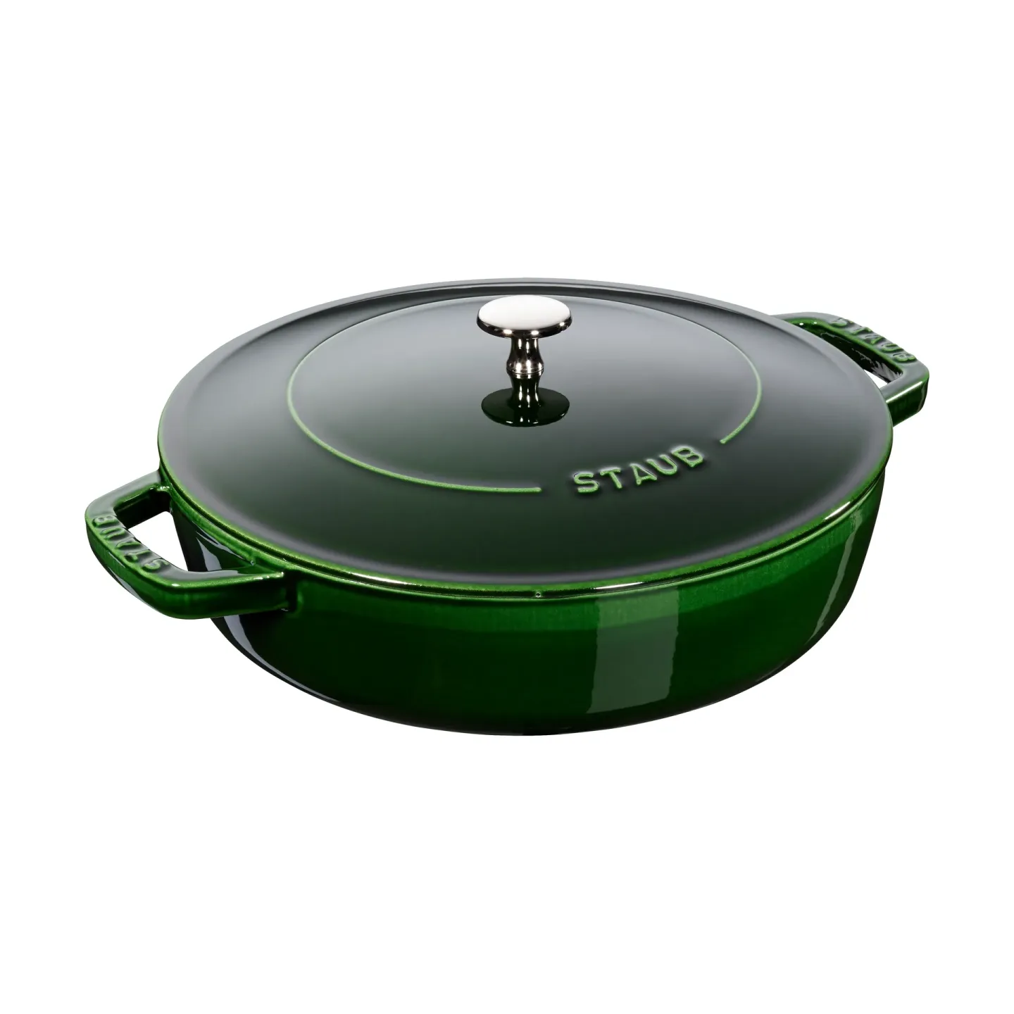 STAUB Staub Chistera tiefe Schmorpfanne Gusseisen Ø24 cm Basilikumgrün