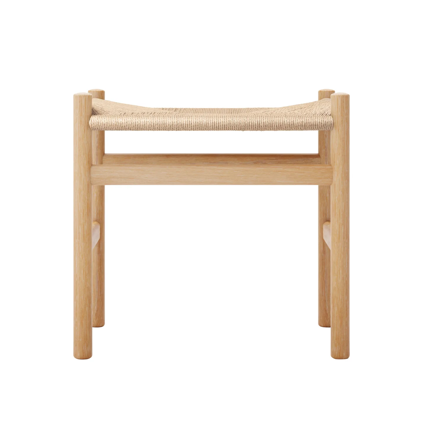 Carl Hansen - CH53, Ek, Oljad, Naturflätad, 43 cm - Fotpallar - Hans J. Wegner - Träfärgad - Papper/Trä