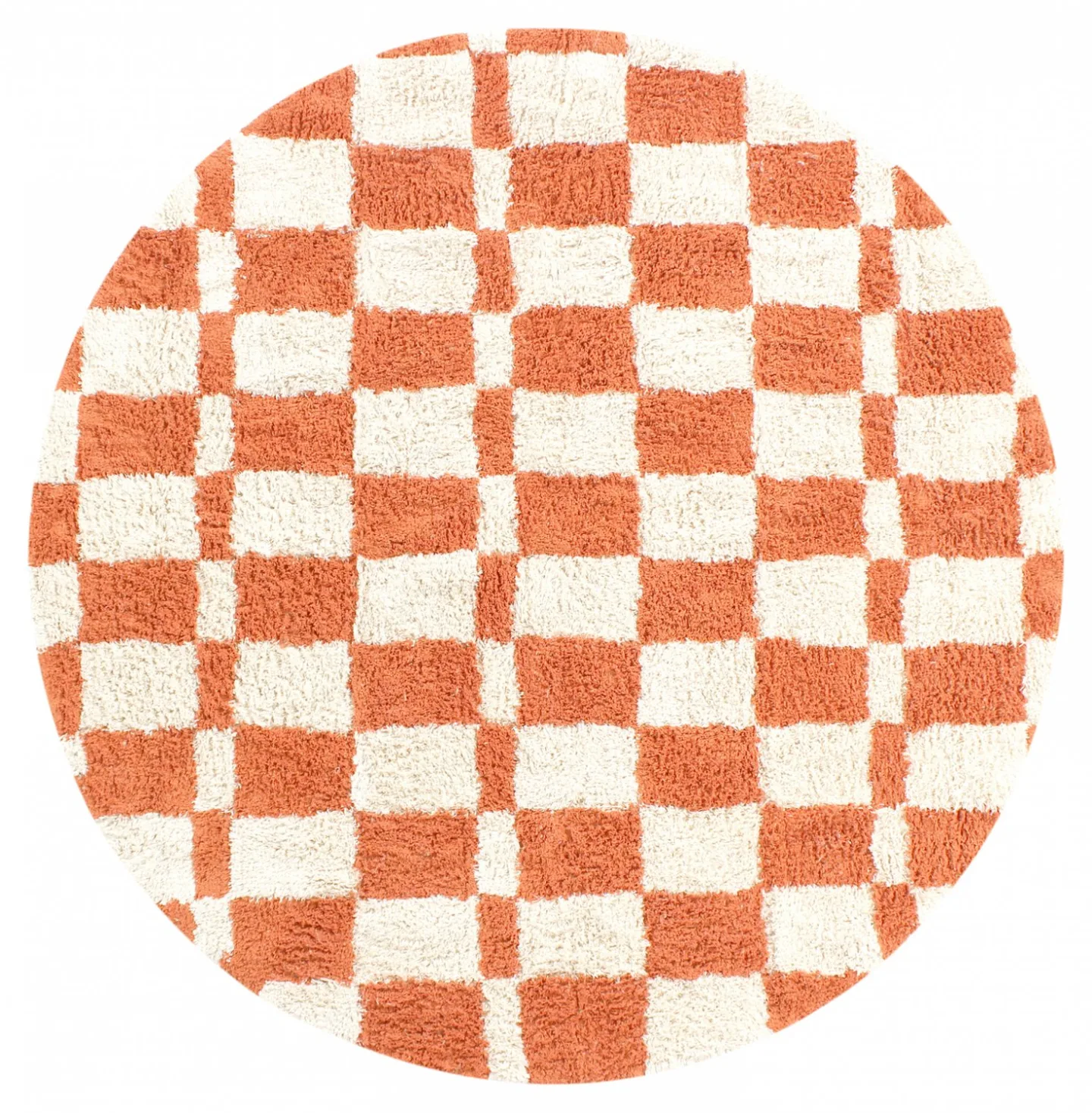 Runde tepper - Maranello Natural Cotton Shaggy (oransje) (Størrelse: Ø 160 cm)