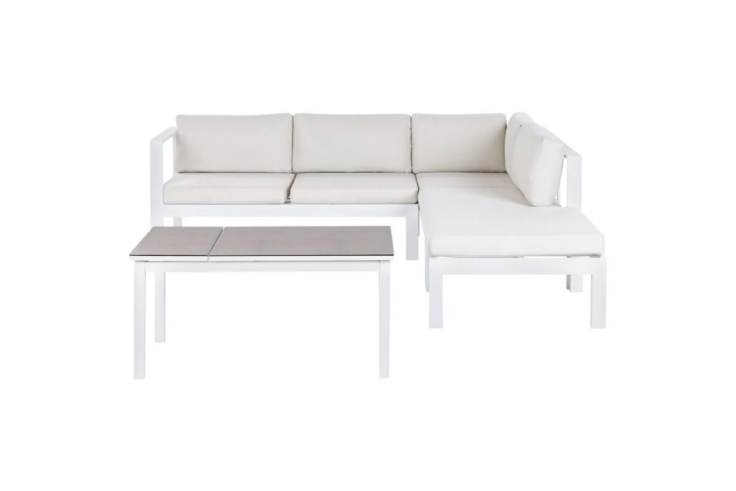 Loungegrupp 5-sits Messina Vit/Grå - Vit/Grå
