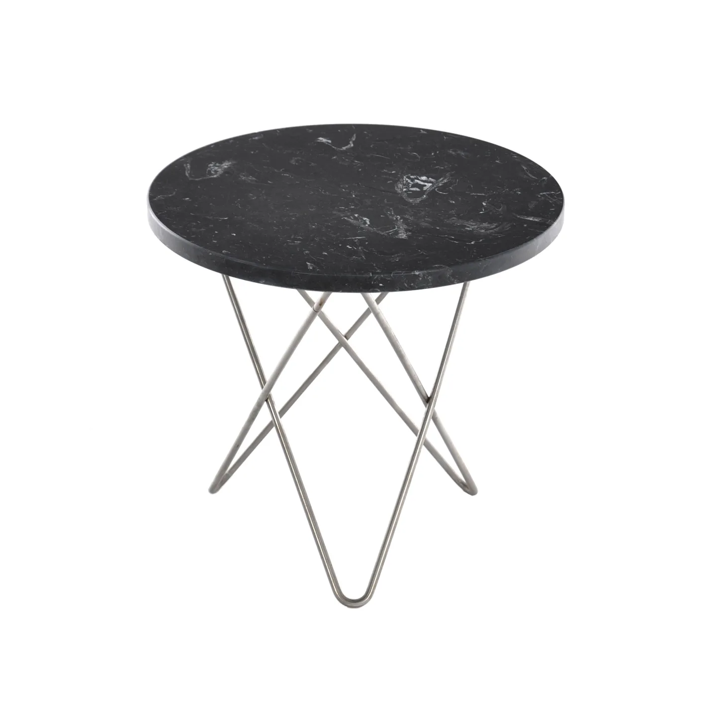 OX Denmarq - Mini O Table, Stainless Steel Frame, Top: Black Marble - Sidobord - Dennis Marquart - Svart - Metall/Sten