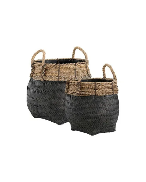 Davao Storage Baskets Black Set of 2