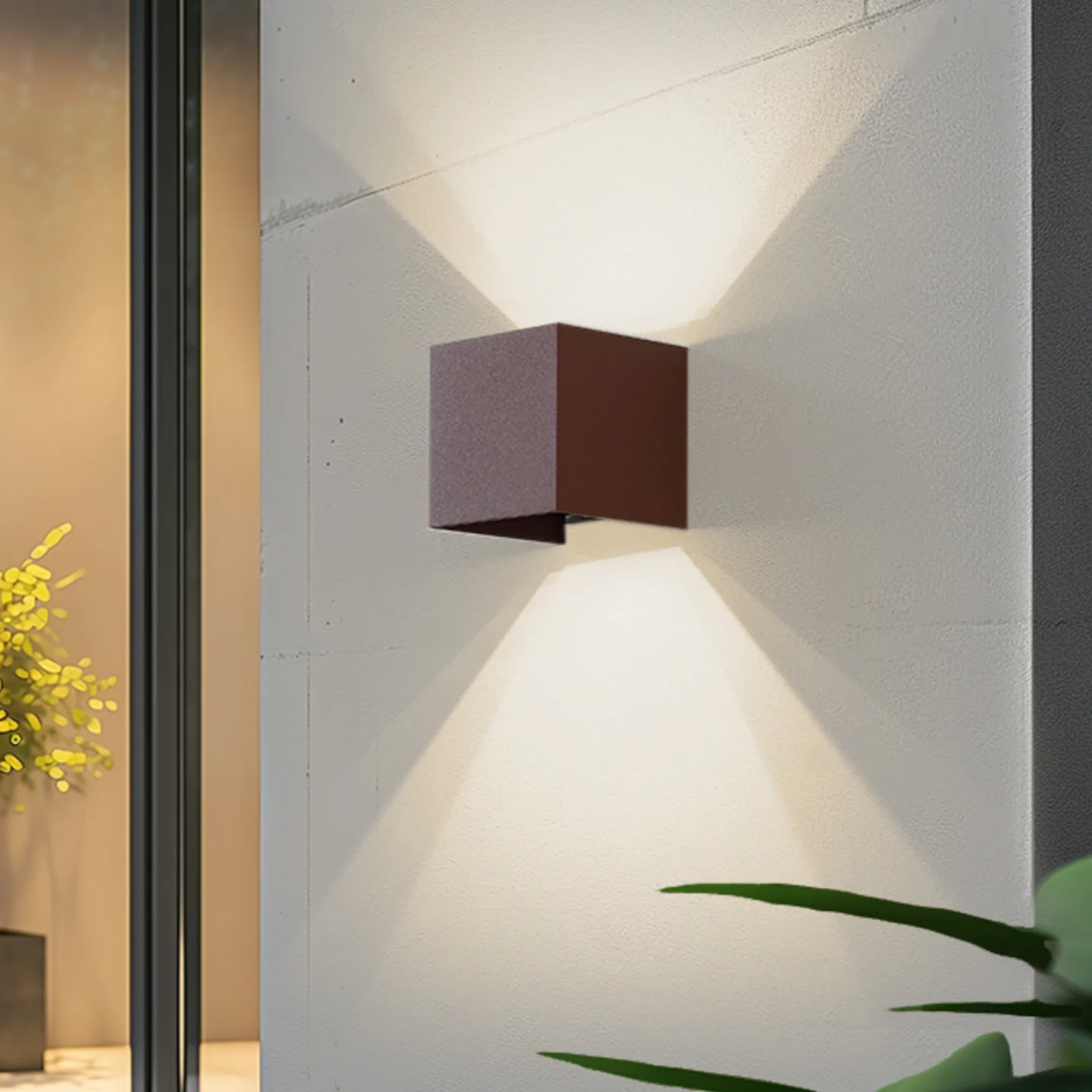 Dara Smart LED-Außenwandlampe rost eckig CCT Tuya - Lindby - Balkon - Modern - Aluminium - Bündig