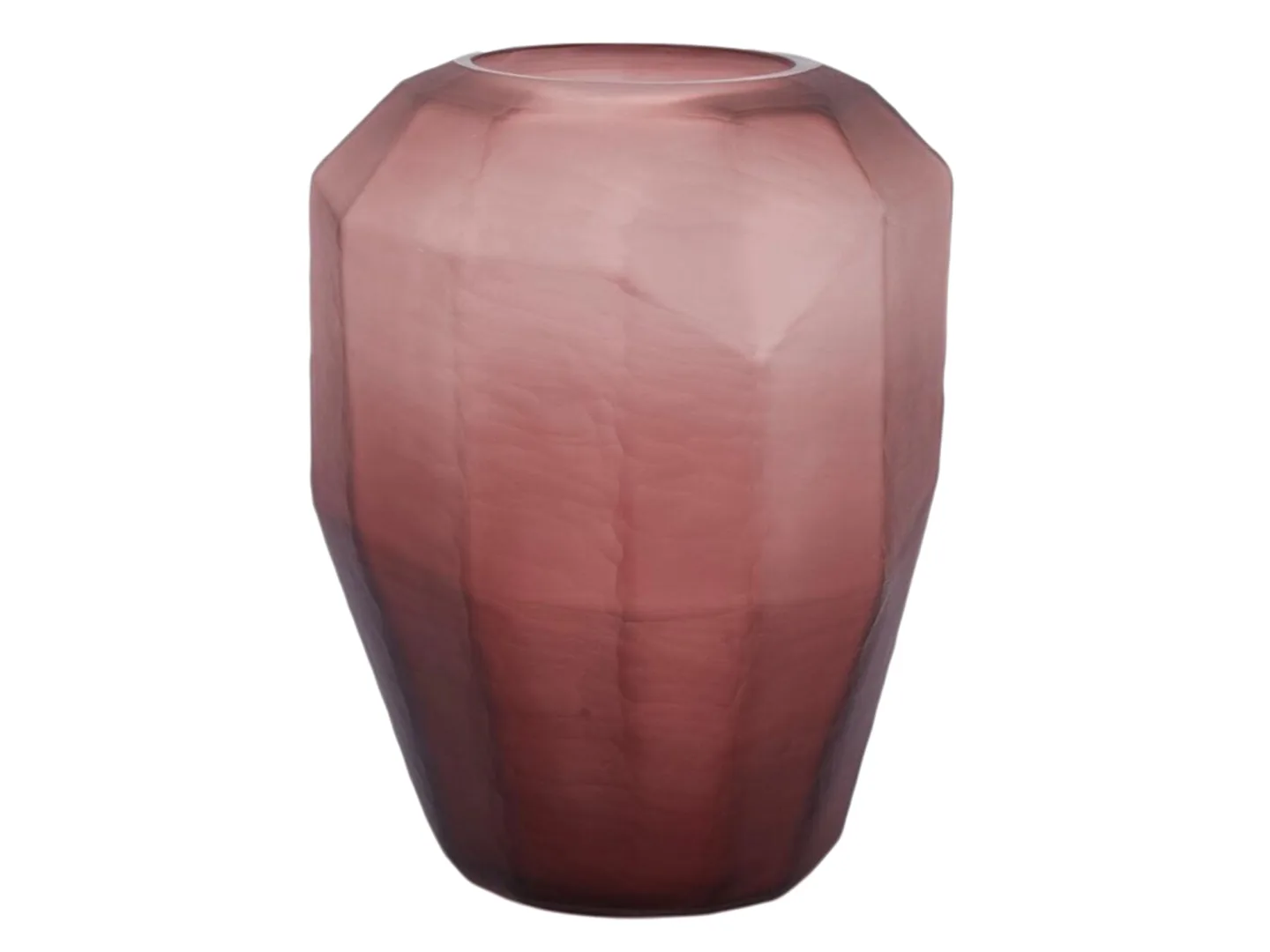 Edg Vase Facetten Glas Matt Bordeaux H: 38 cm | Schubiger Möbel