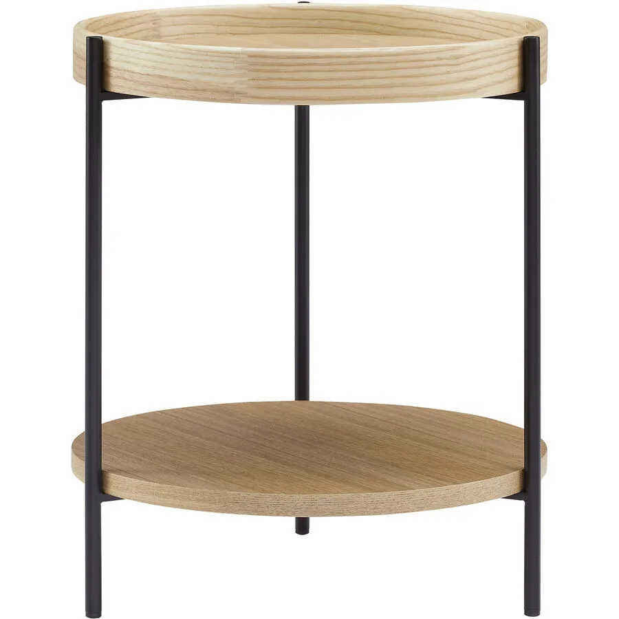 Beistelltisch Bravira natur/schwarz MDF B 44 H 49 cm