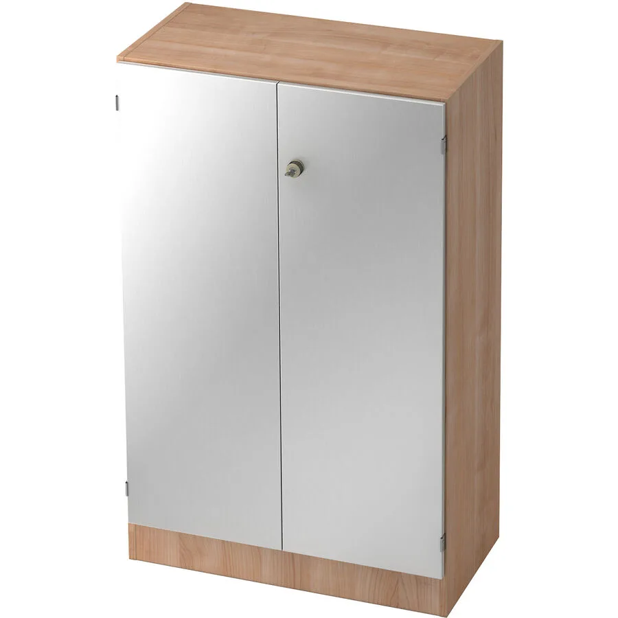 Aktenschrank Office Nussbaum Dekor, Silber Holzwerkstoff B 80 H 127 cm