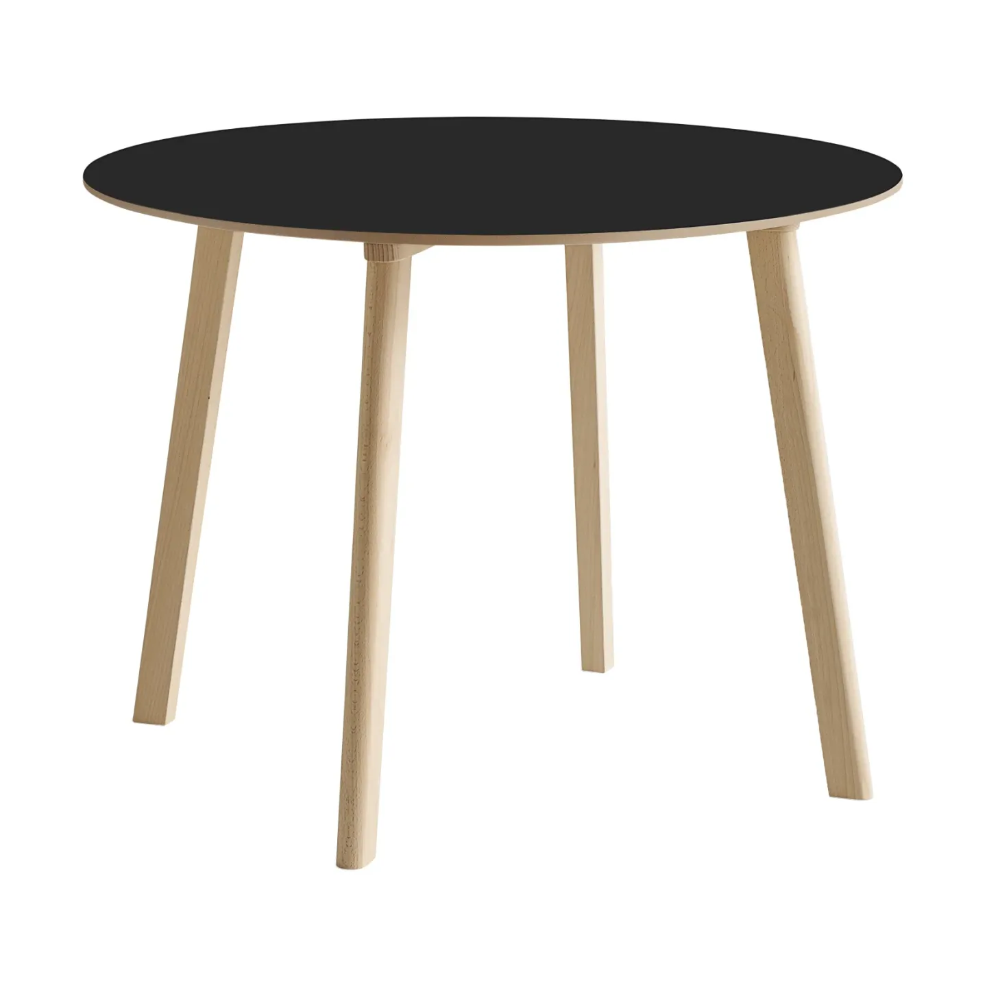 HAY CPH220 Deux 2.0 bord Ø98 cm Black laminate-untreated beech