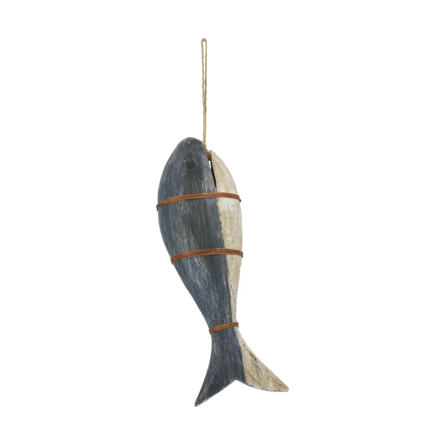 Decofinder Tierfigur Fischanhänger, Blau-Weiss | Schubiger Möbel