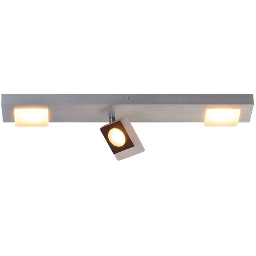Bopp Deckenlampe Session Silber Aluminium 8 cm 12 cm - Farbe: Aluminium geschliffen - LED - Lichtfarbe: Extra warmweiss - Deckenlampe- LED