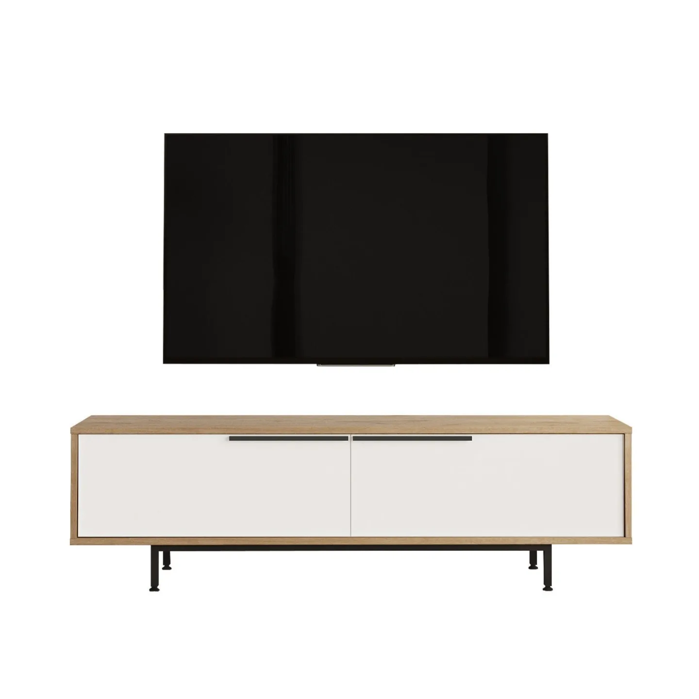Nilena TV-bänk 160x45,1x35,5 cm - ek, vit
