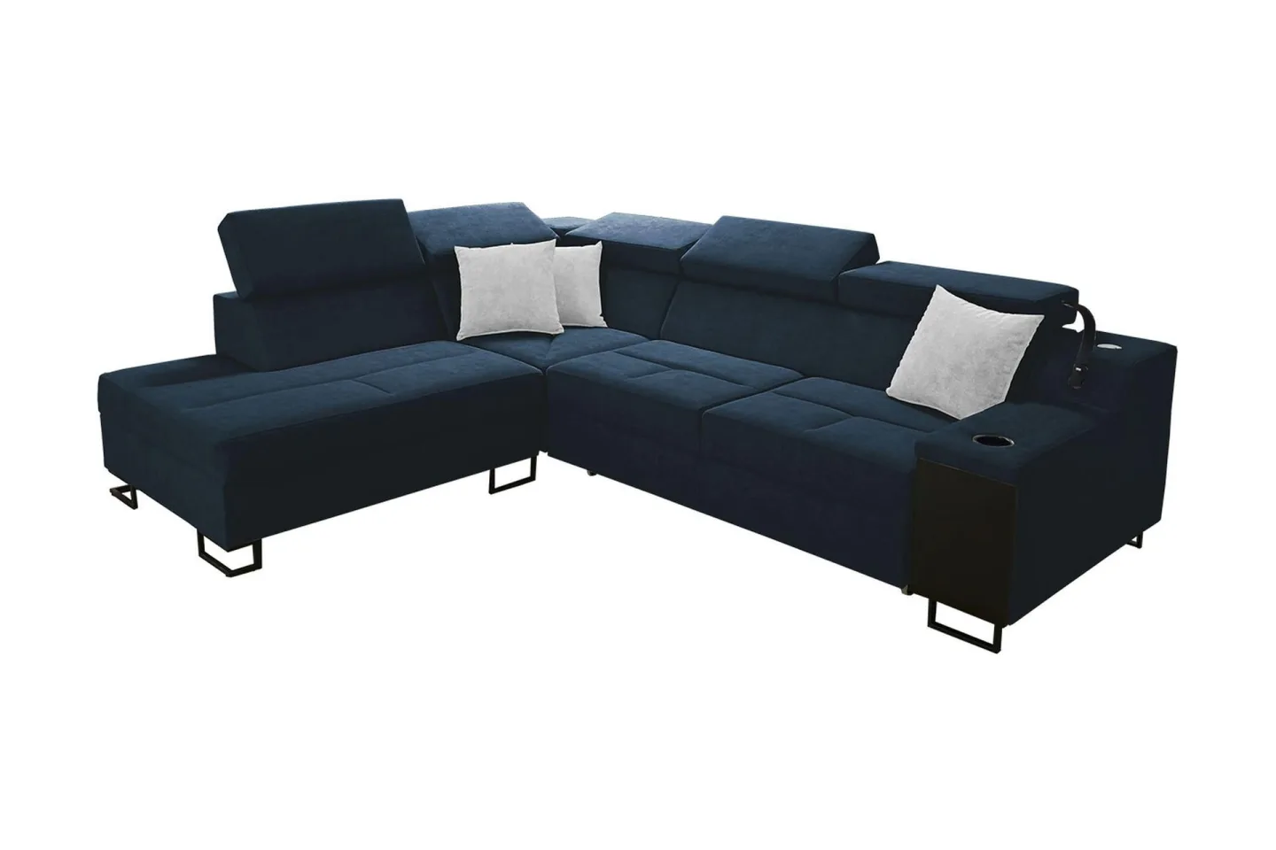 Seginus Bäddsoffa m. Schäslong 3-sits 210x127 - Blå