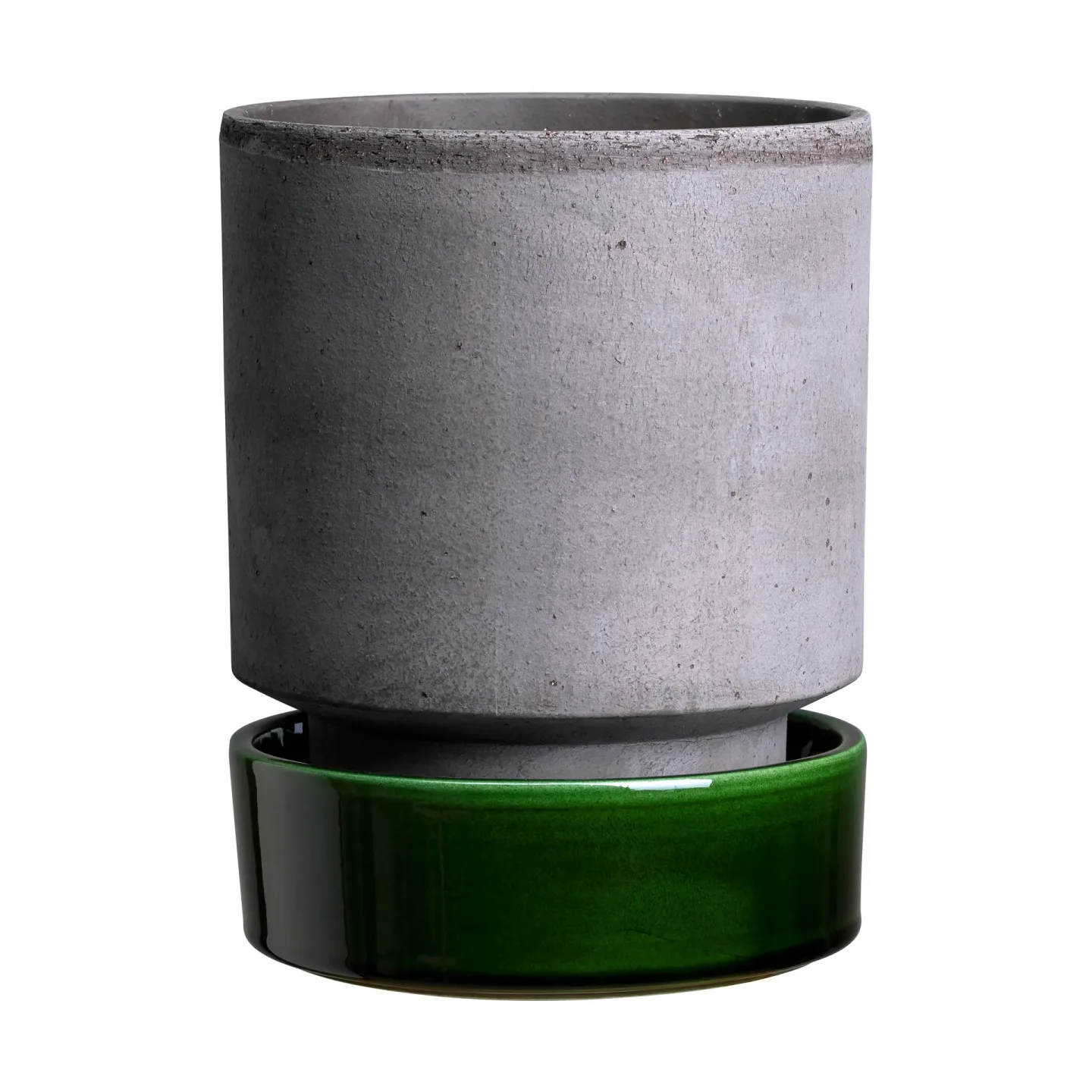 Bergs Potter Hoff Blumentopf Ø16 cm, Raw Grey-Emerald Green