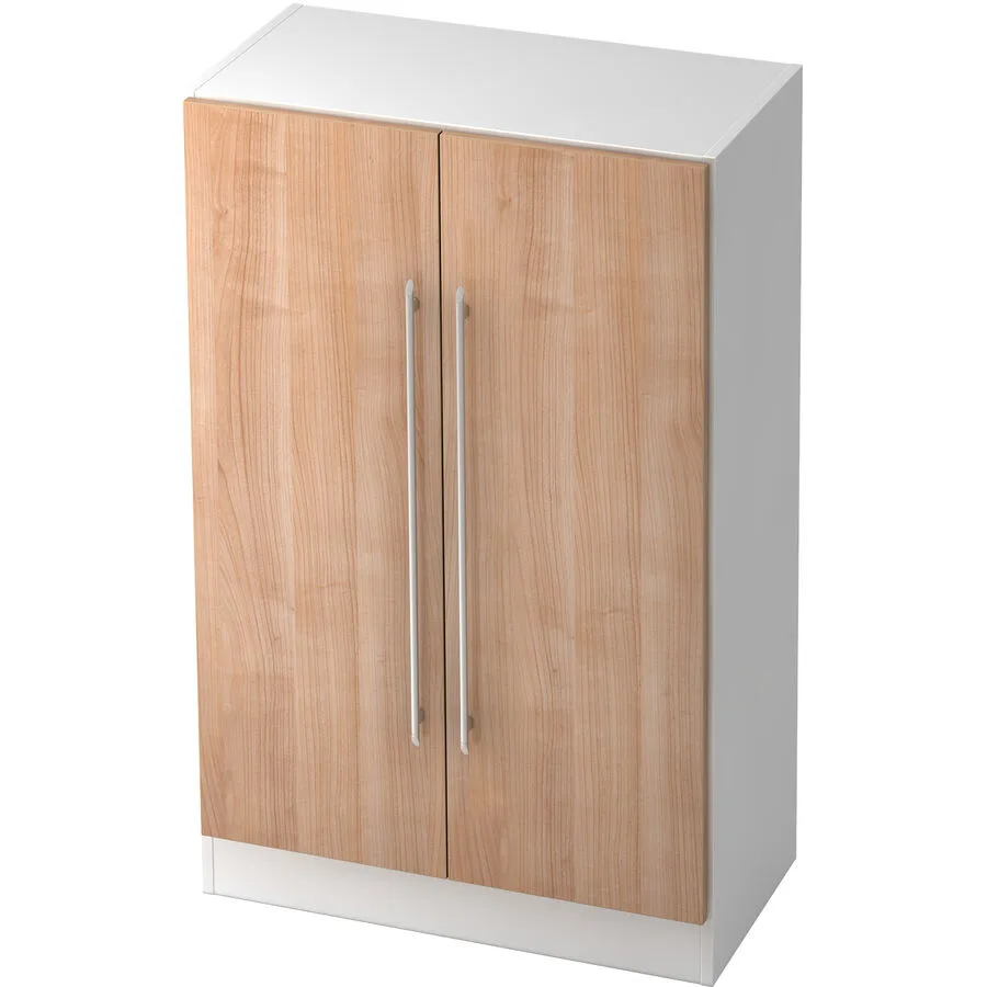 Aktenschrank Office Nussbaum, Weiss Holzwerkstoff B 80 H 127 cm