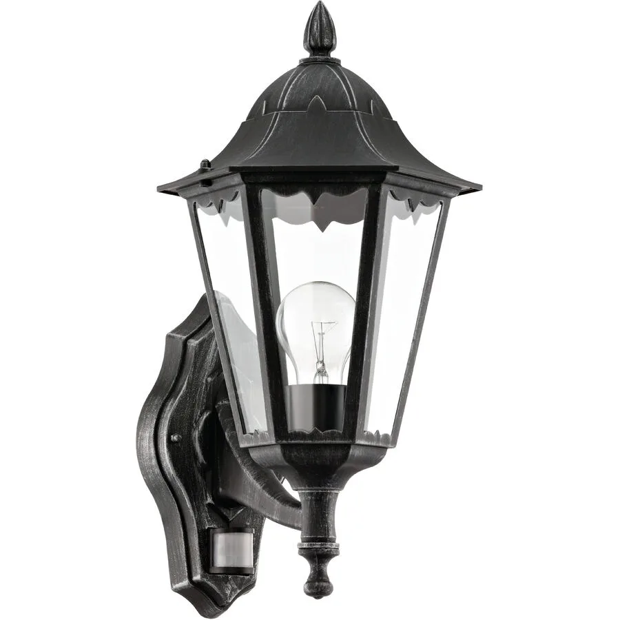Eglo Wandlampe aussen Navedo Schwarz/Silber Aluminium 42.5 cm - Material: Aluguss