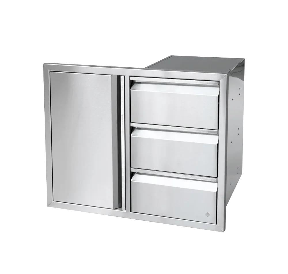 Folkunga - Built-in - Einbaufähige Dreifachschublade mit Schrank