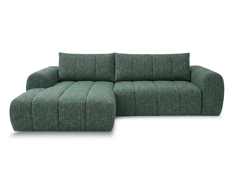 Ecksofa BOBOCHIC NESTY Stoff chiniert dunkelgrün