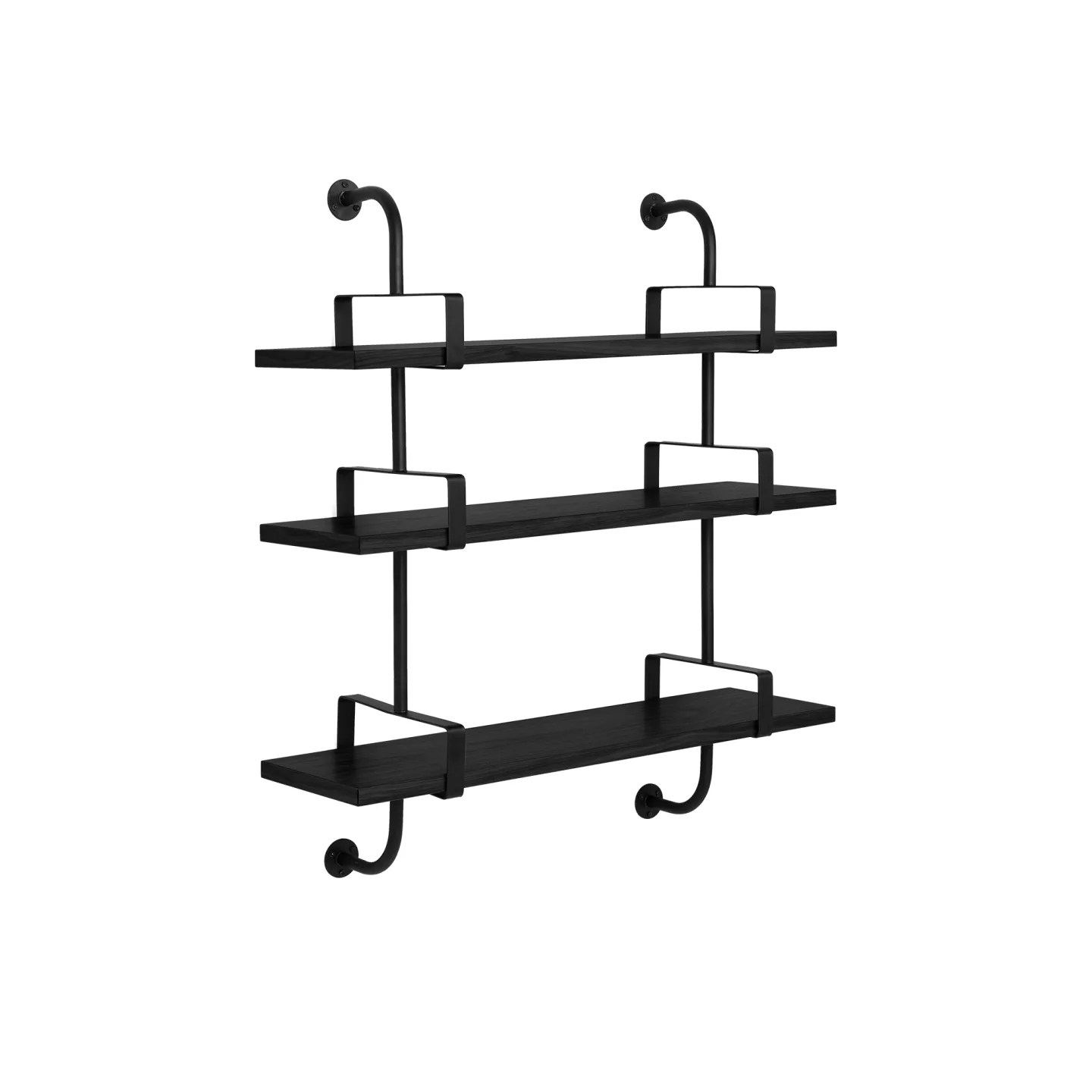Gubi - Démon 2x3 Svartbetsad Ask 95 cm - Vägghyllor - Mathieu Matégot - Träfärgad,Svart - Trä
