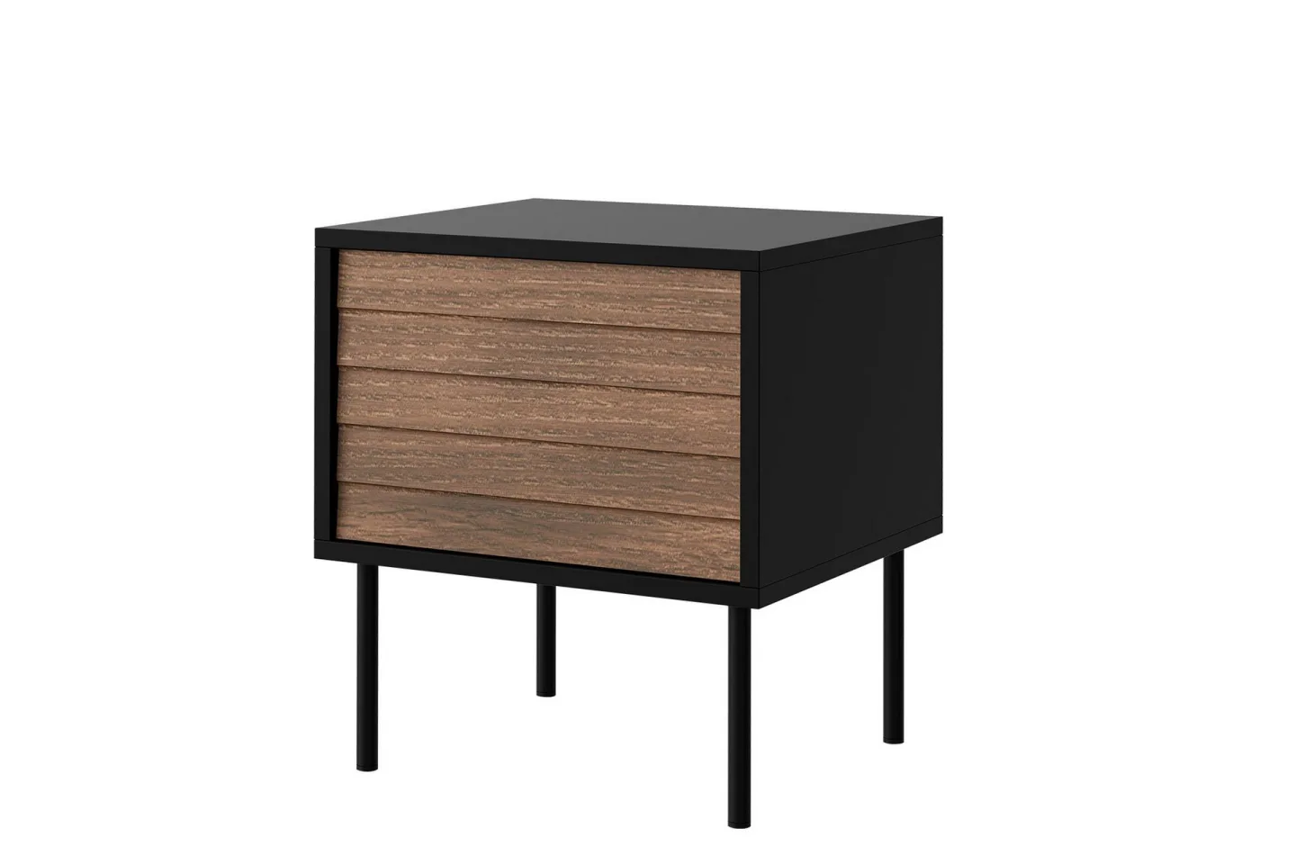 Belonger Sängbord 45 cm - Svart/Valnöt