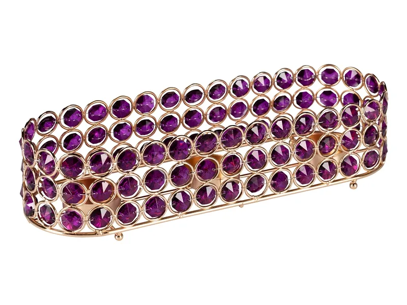 Kerzenhalter AMELIA 10 cm x 7 cm Metall violett 1 Stück