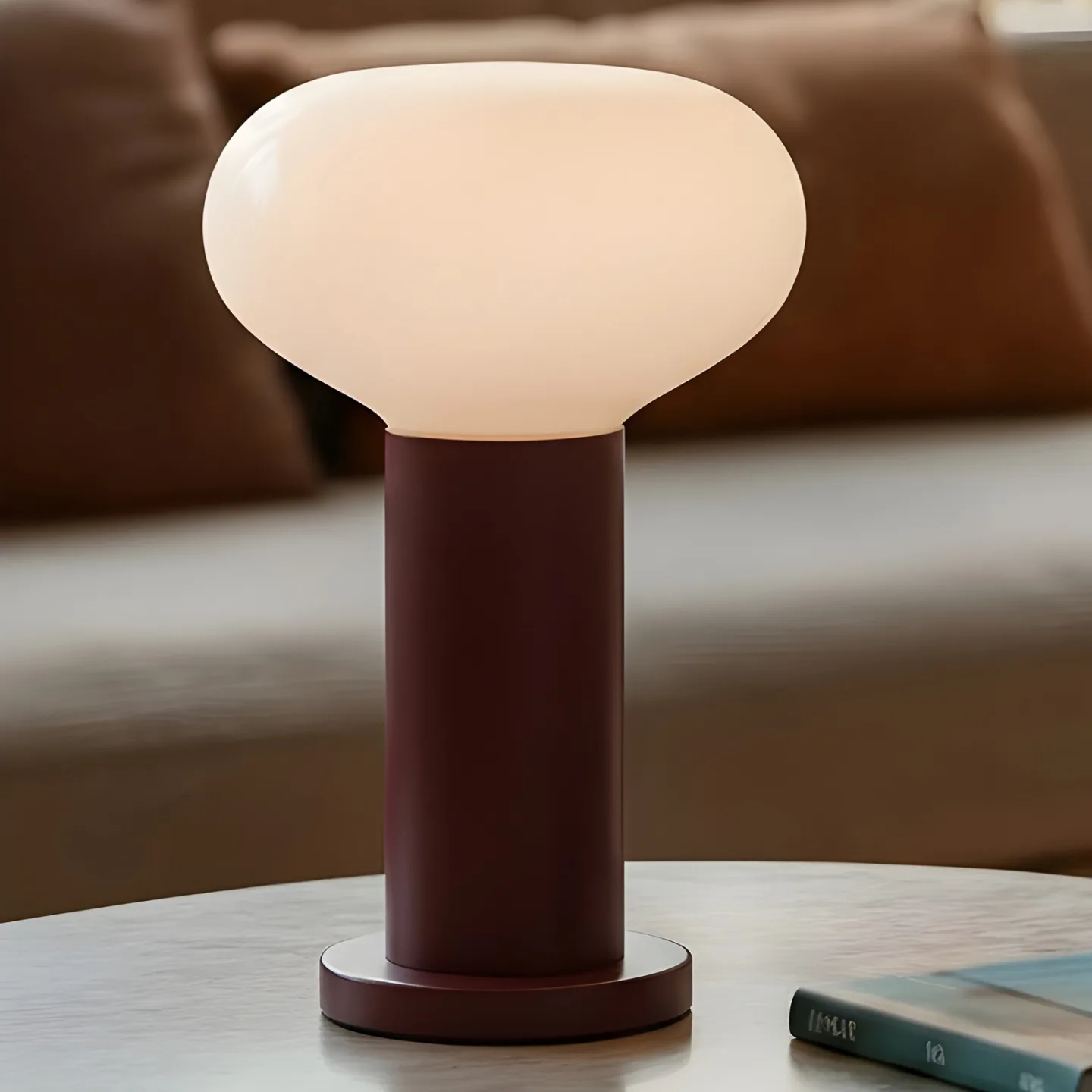Flo Tischleuchte, rot, Ø 19 cm, Glas - Aldex - Wohnzimmer - Skandinavisch - Metall - Einflammig