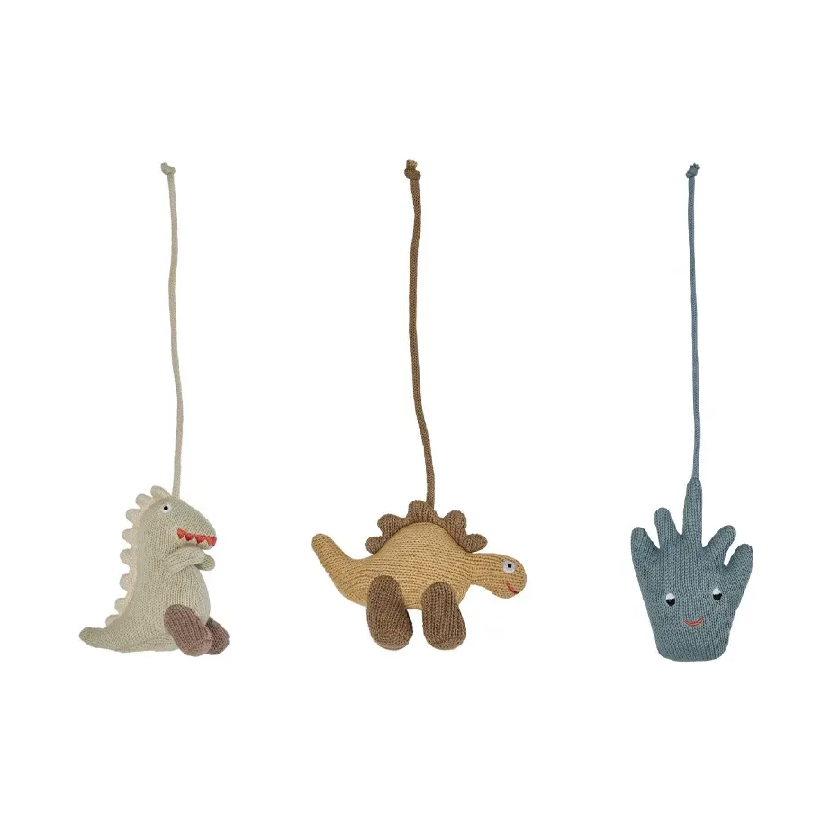 OYOY Dino Play Spielzeuge für Babygym Beige-saffron-aqua blue