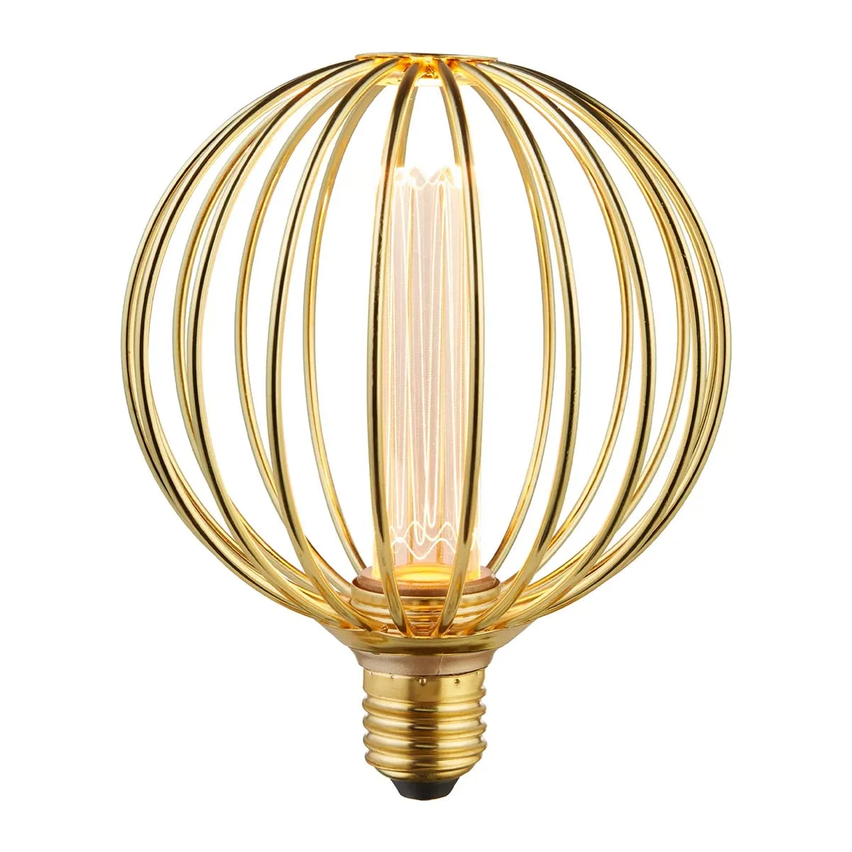 Globlampa LED Guldfärgade ribbor 1800K E27