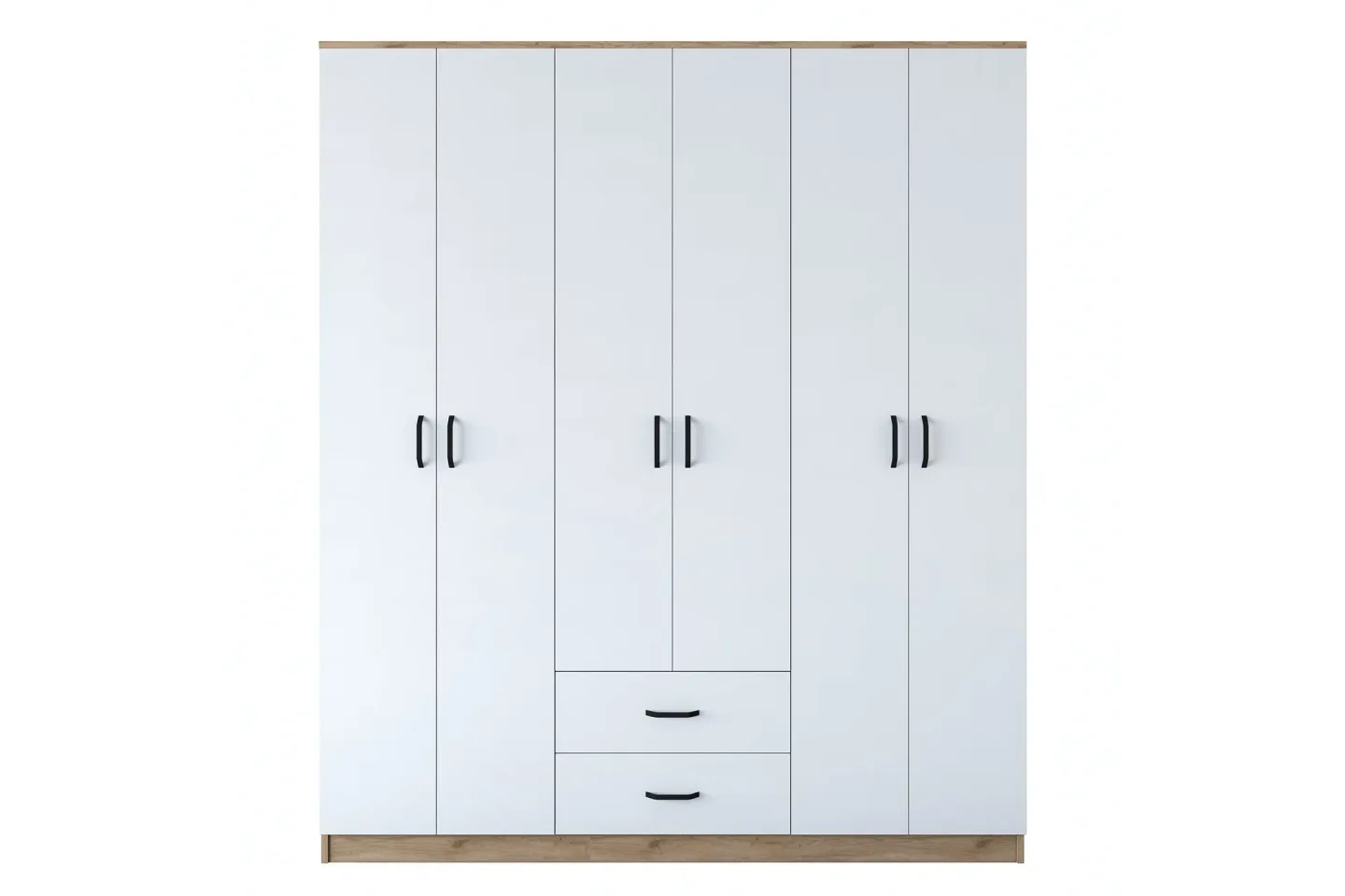 Jabhar Garderob 180x210 cm Brun/Vit - Hanah Home