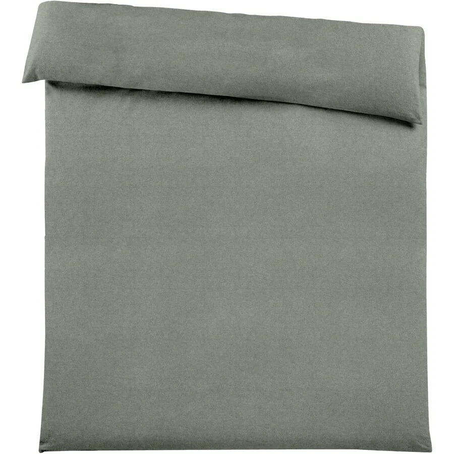 Duvetbezug Emma 200x210cm agave green - Farbe: grün - Material: 100% Baumwoll-Flanell, Heather Melange Optik